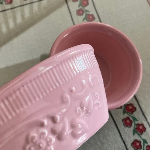 Vintage Taylor Smith Taylor TST Genuine Oven Serve Ware Pink Bowls USA Set of 2 - Picture 15 of 15